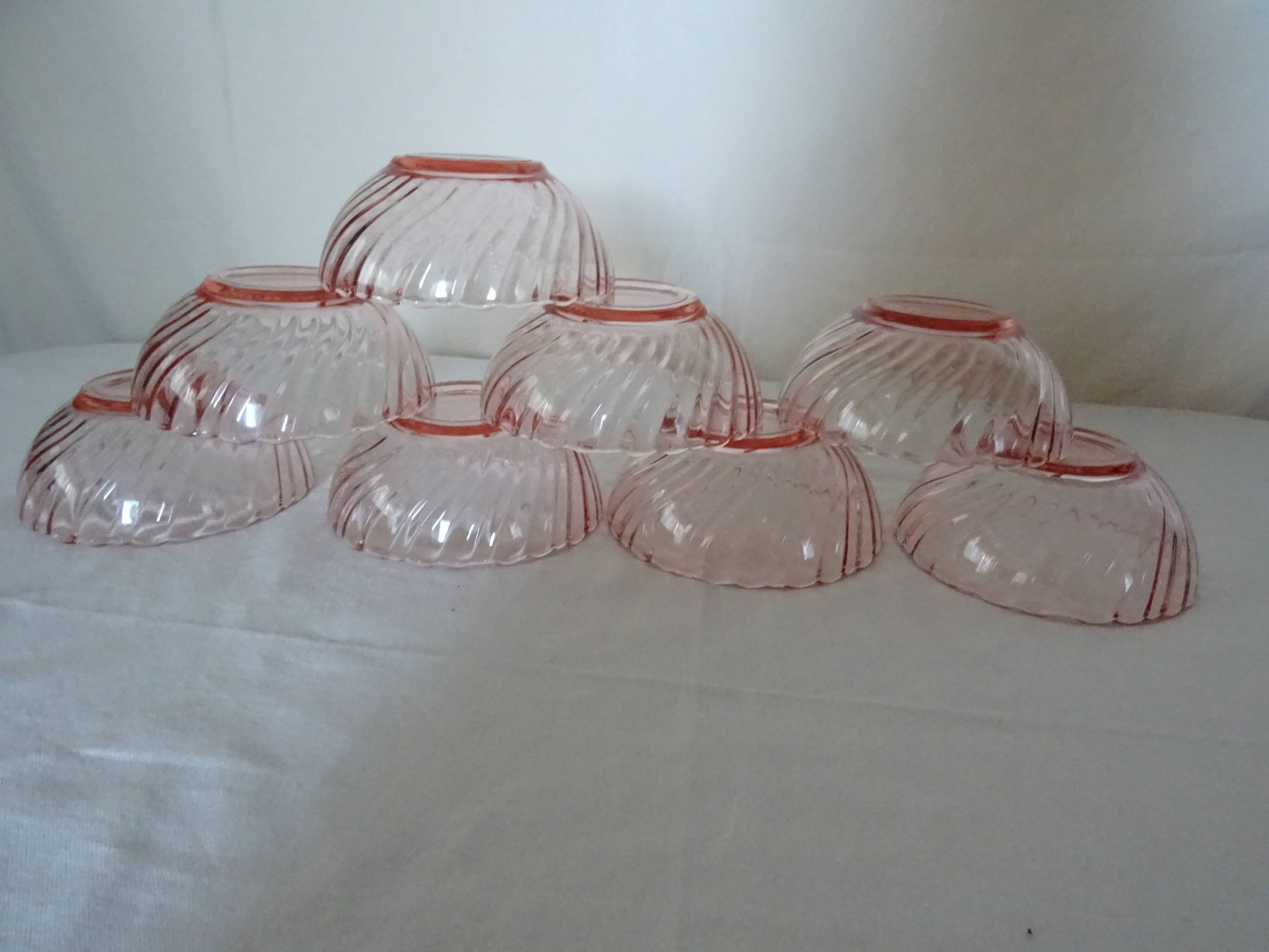 8 cups ARCOROC ROSALINE vintage twisted pink 358112