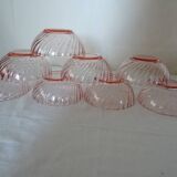 8 cups ARCOROC ROSALINE vintage twisted pink 358112