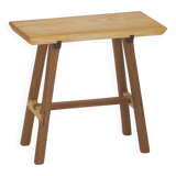 Contemporary handcrafted stool / end table in solid oak and ash wood
