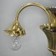 1930s Czechoslovak Art Deco Brass and Opaline Glass Chandelier