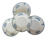 4 assiettes plates en terre de fer de St Amand