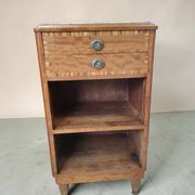 Art Deco Side Table in Walnut and Marble - 1930