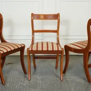 Vintage Yew Wood Dining Chairs, Set of 8