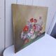 Tableau bouquet d’anémones, huile signée Savary
