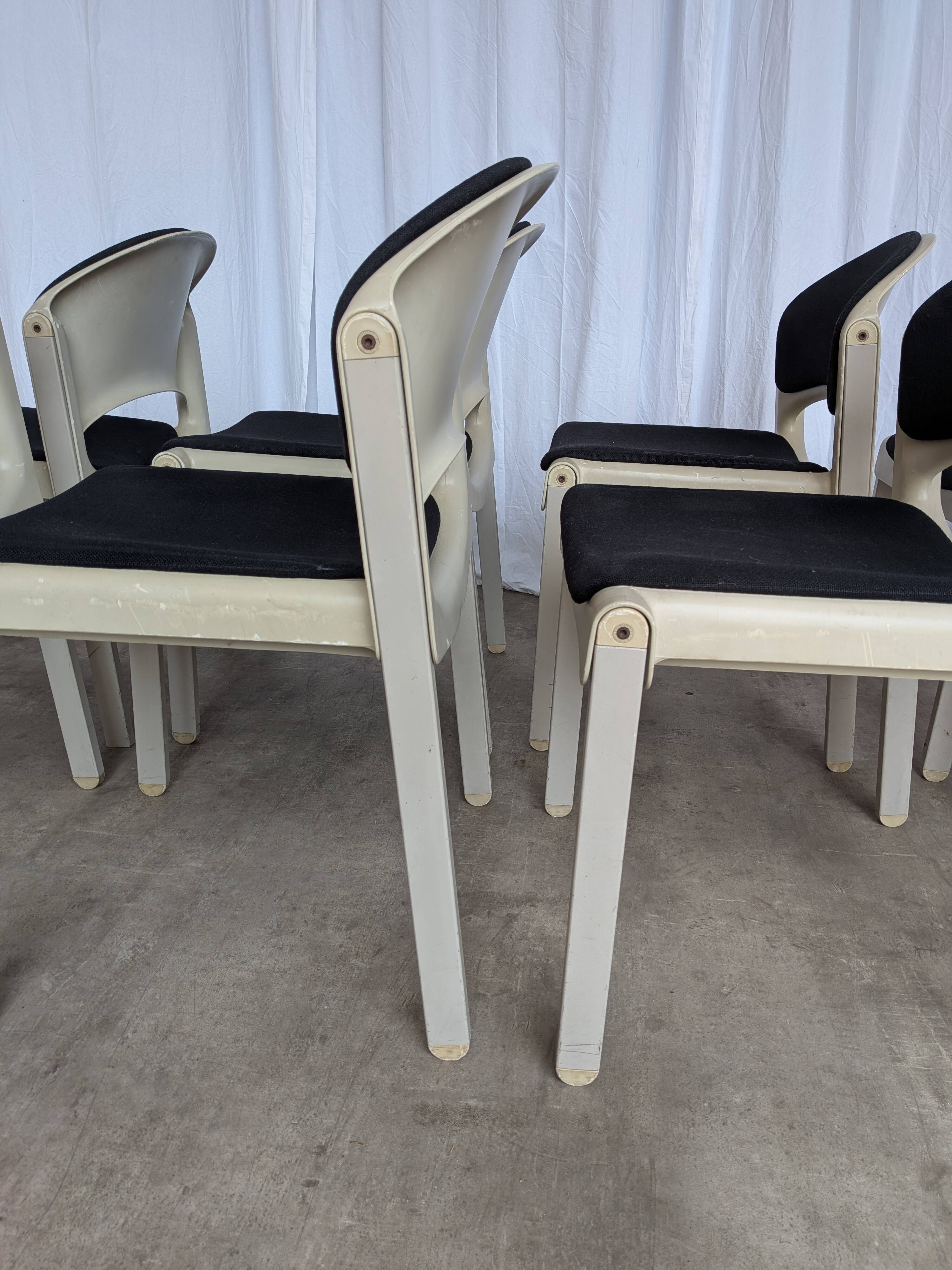 Set of 8 Vintage Aeon Mondial Stackable Chair / Dutch Postmodern Dining Cha