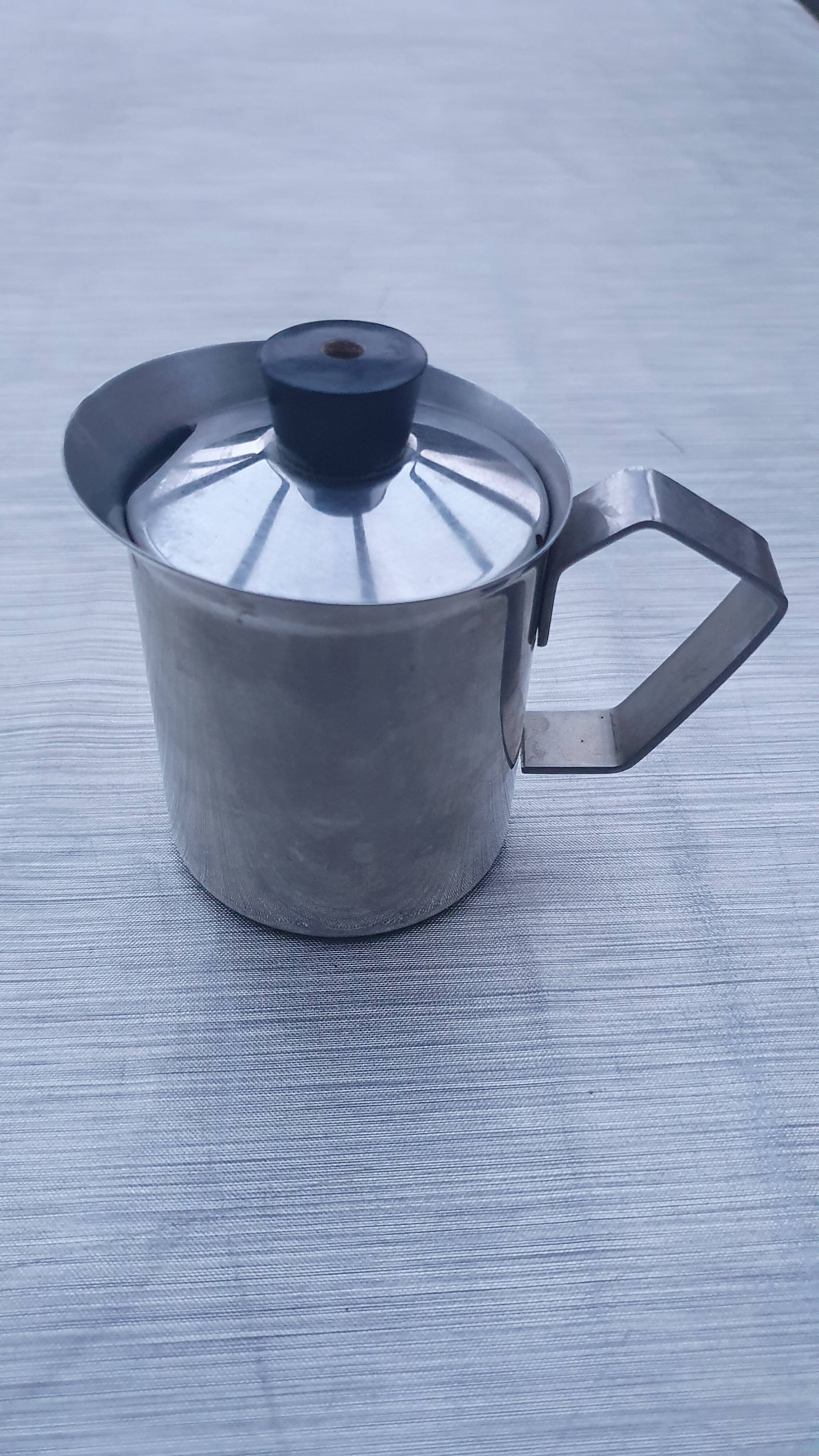 Vintage stainless steel sugar bowl