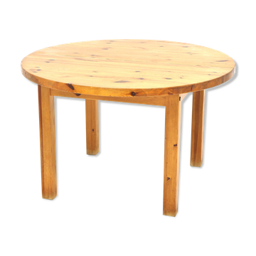 Pine dining table, suede, 1970