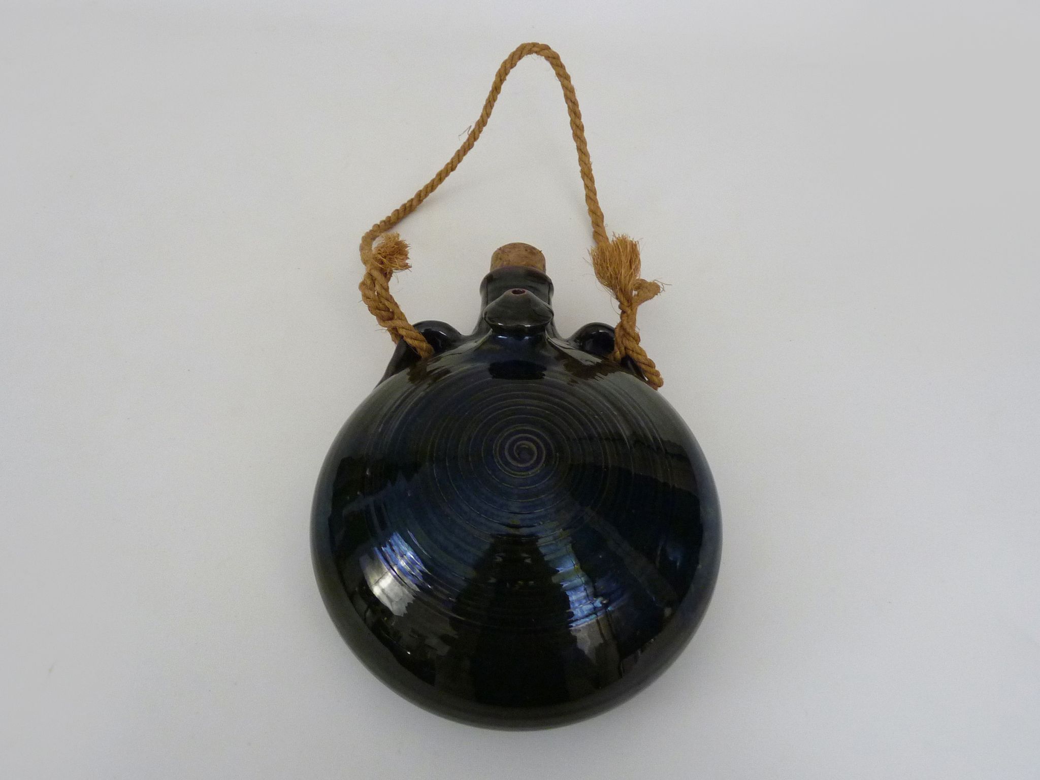 Beautiful vintage wall vinegar maker in green sandstone. Folk Art. Lora Menorca. Year 80 90