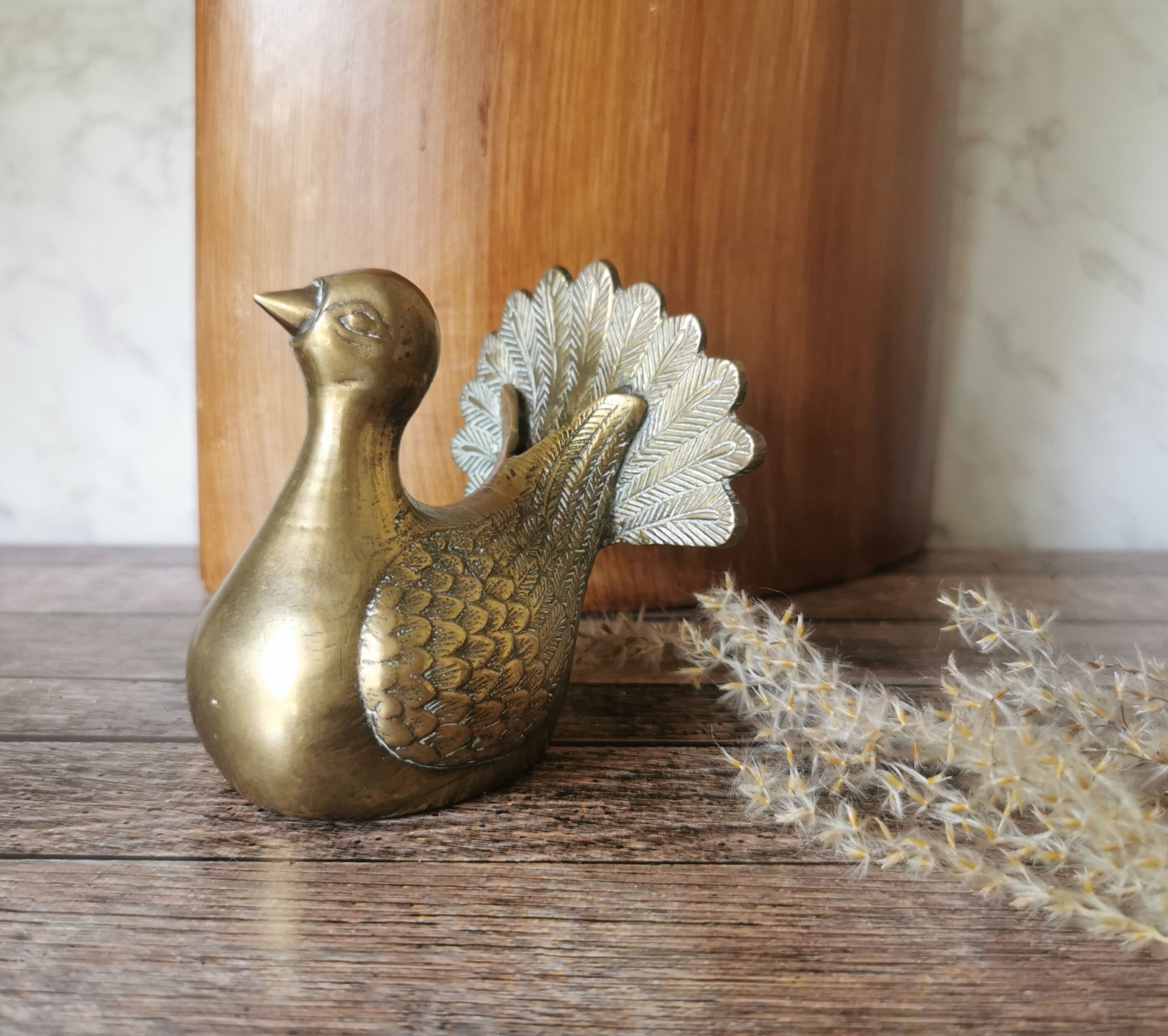 Brass peacock