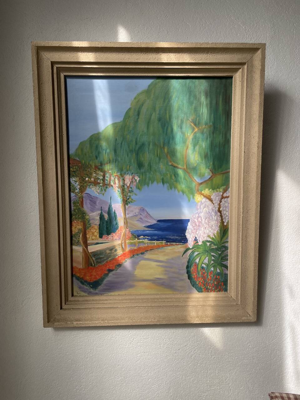 Oil on panel Sanary beach 1950