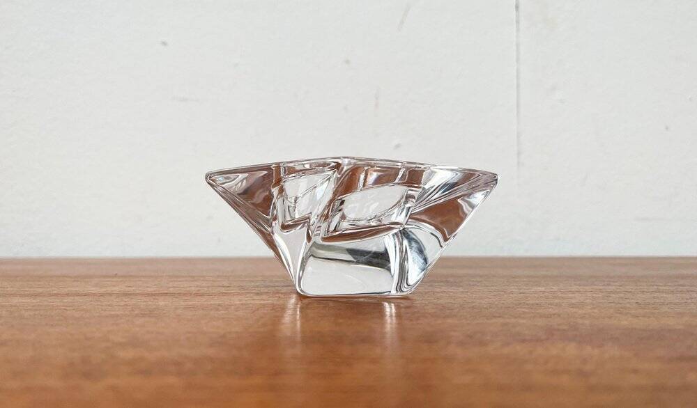 Crystal candlestick from the Tornado vintage series by Jan Johanssen for Orrefors, Sweden.