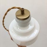 Art Deco pendant lamp in white opaline