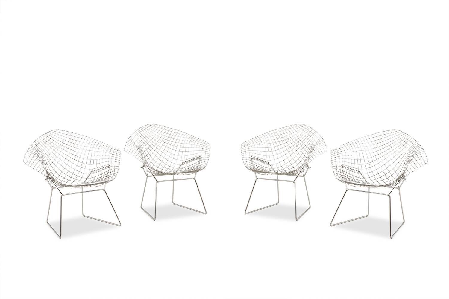 Série de 4 fauteuils « Diamond ». Années 1970, Harry Bertoïa pour Knoll