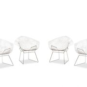 Harry Bertoia for Knoll. Set of 4 "Diamond" chairs. 1970s.