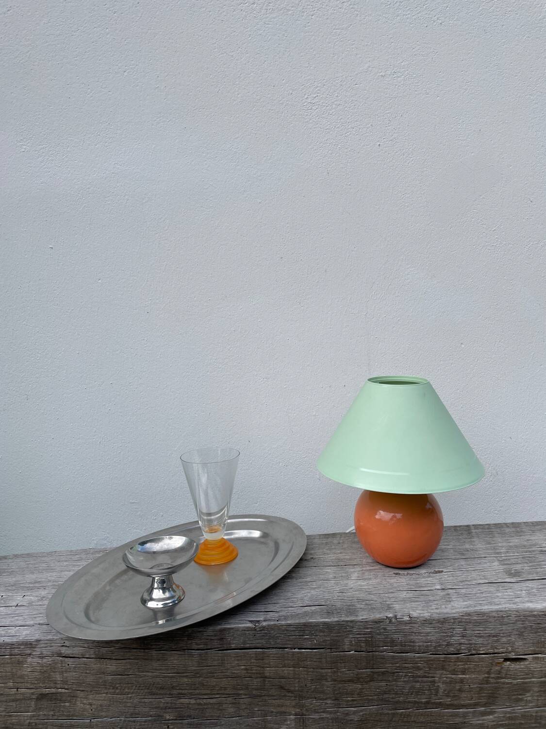 Two-tone ceramic bedside lamp 1980