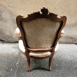 Lot de 2 fauteuils cabriolet de style Louis XV