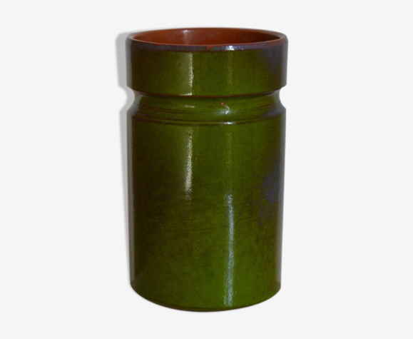Vase vert en céramique vintage