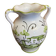 Vintage White Ceramic Vase with Green Landscape Decor from the 1970s