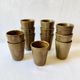 Set of 12 glazed stoneware cups, Digoin Stoneware Pots