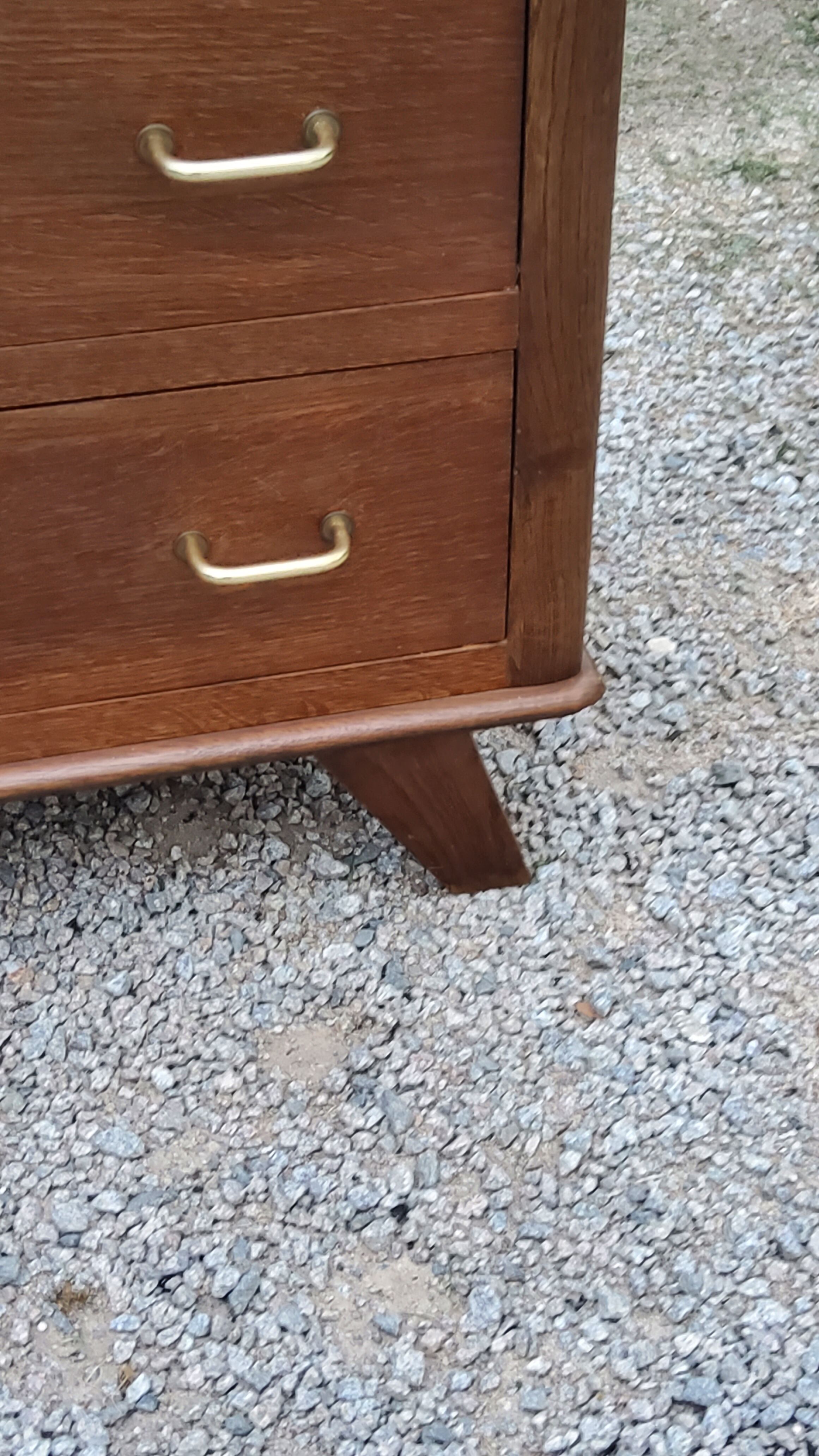 Vintage oak chest of drawers legs compass 3 drawers from the 50s