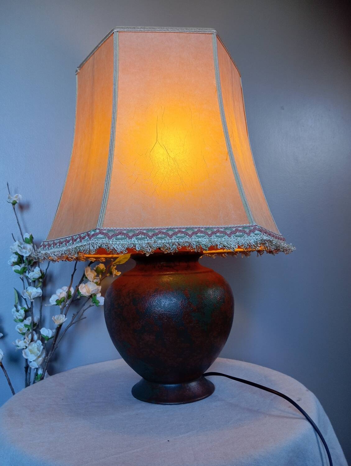 Vintage, aged copper metal lamp base