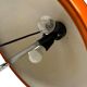 Lampadaire vintage chromé avec abat-jour orange
