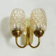 Graewe vintage wall applique double lights, amber bubble glasses. Year 50 60