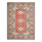 Tapis en laine et coton turc noué à la main rouge 259x351