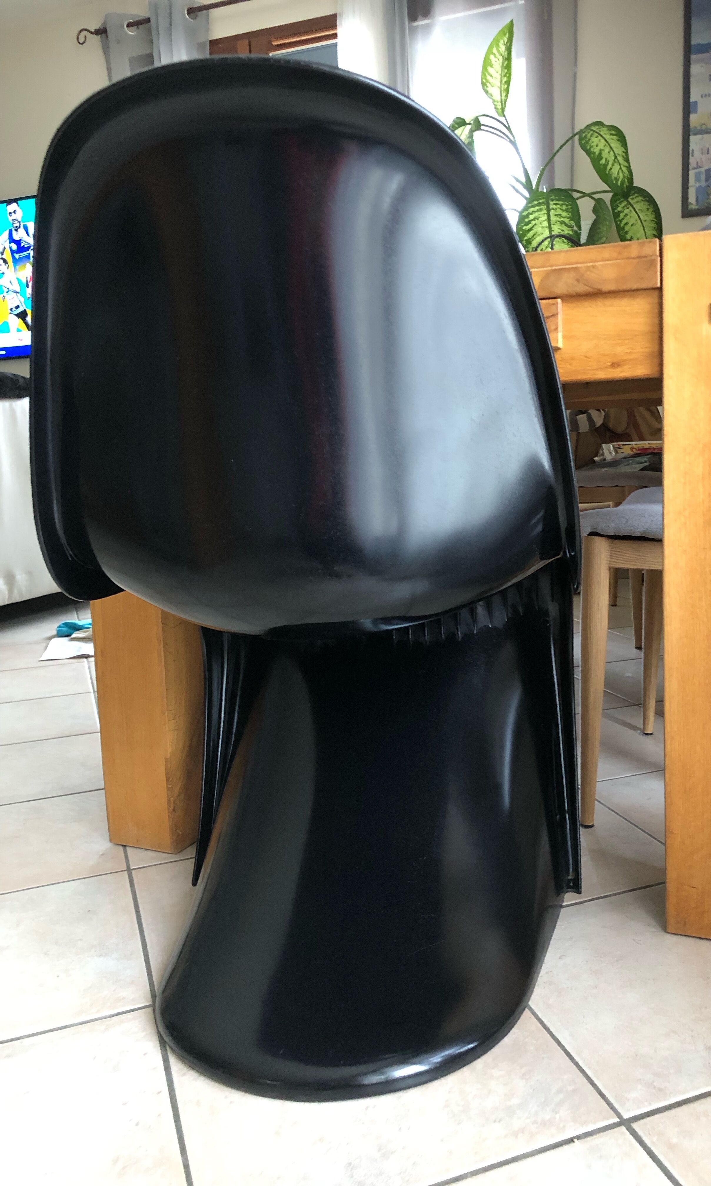 Set of 3 chairs Vintage black Verner Panton