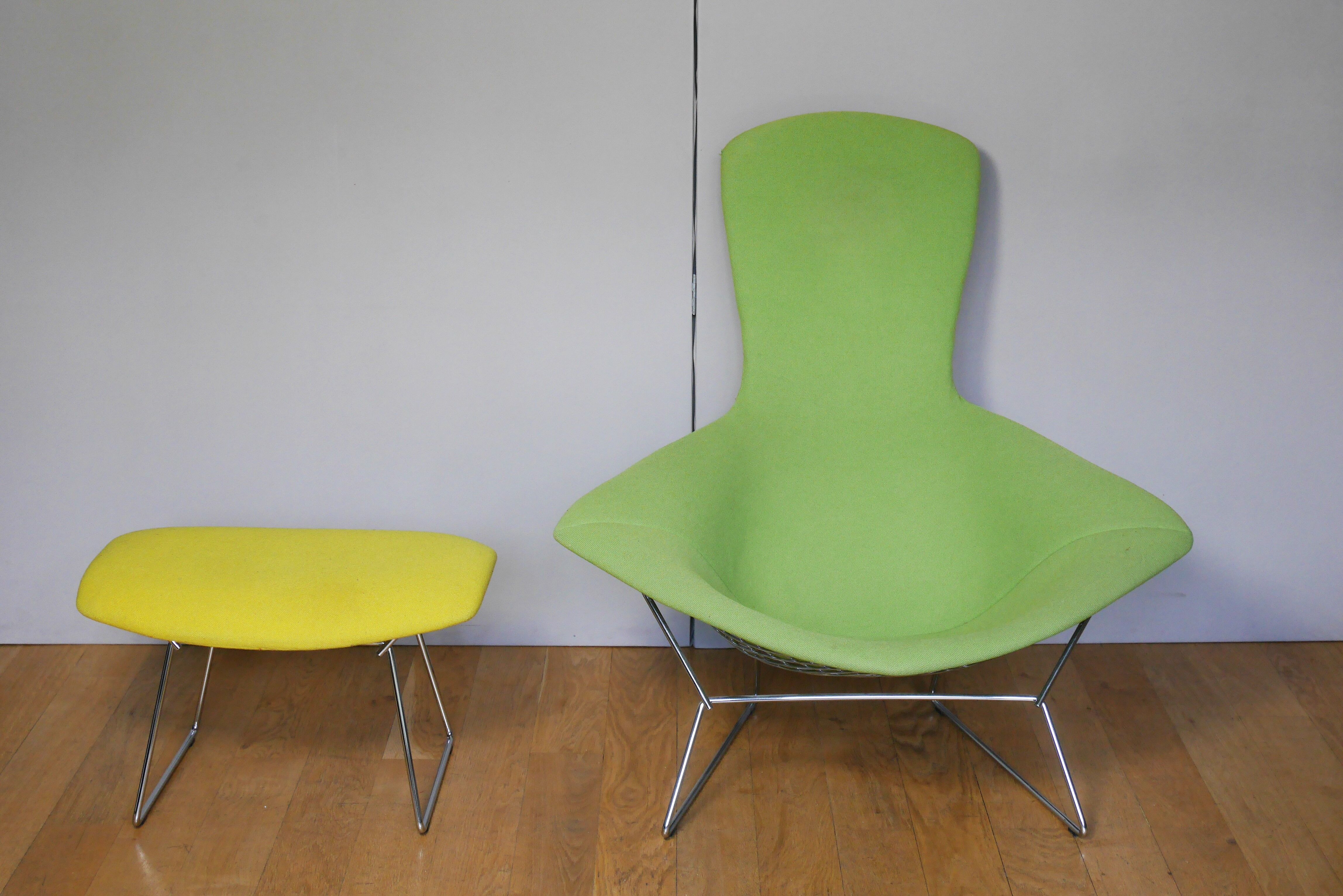 Fauteuil Bird et son ottoman Knoll par Bertoia