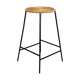 Stool metal and wicker of the years 50