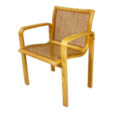 Beech wood and webbing side chair by Olivo Pietro, Italy, 1970s
