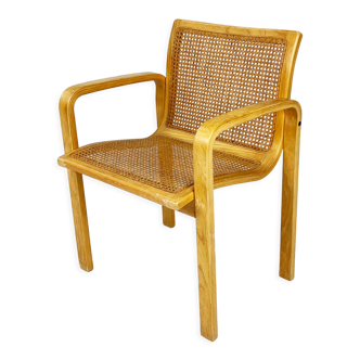 Fauteuil en bois de hêtre et sangle par Olivo Pietro, Italie, années 1970