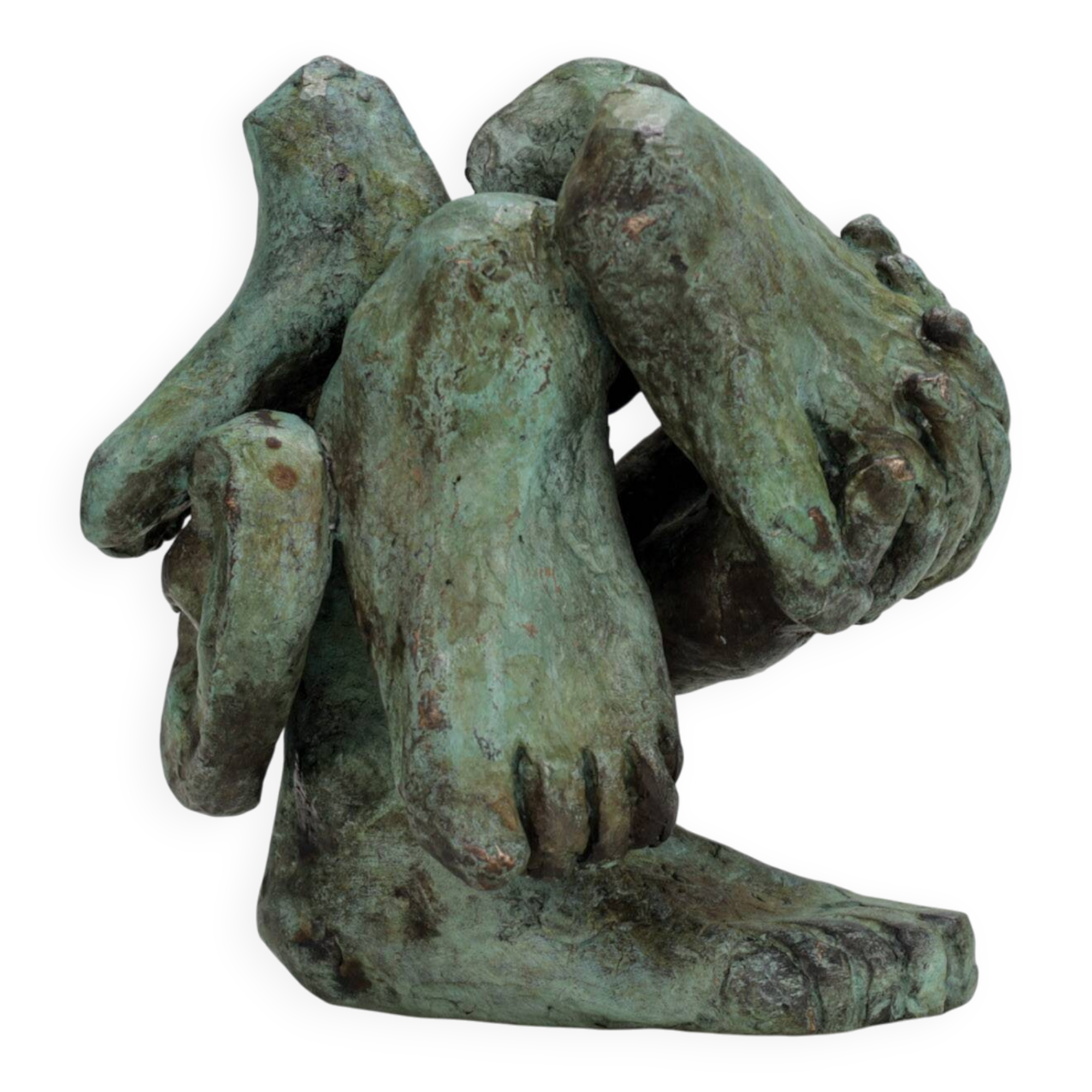 Sculpture en bronze figurative expressive, Pays-Bas, années 1970