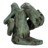 Expressive figurative bronze sculpture, Netherlands, 1970s