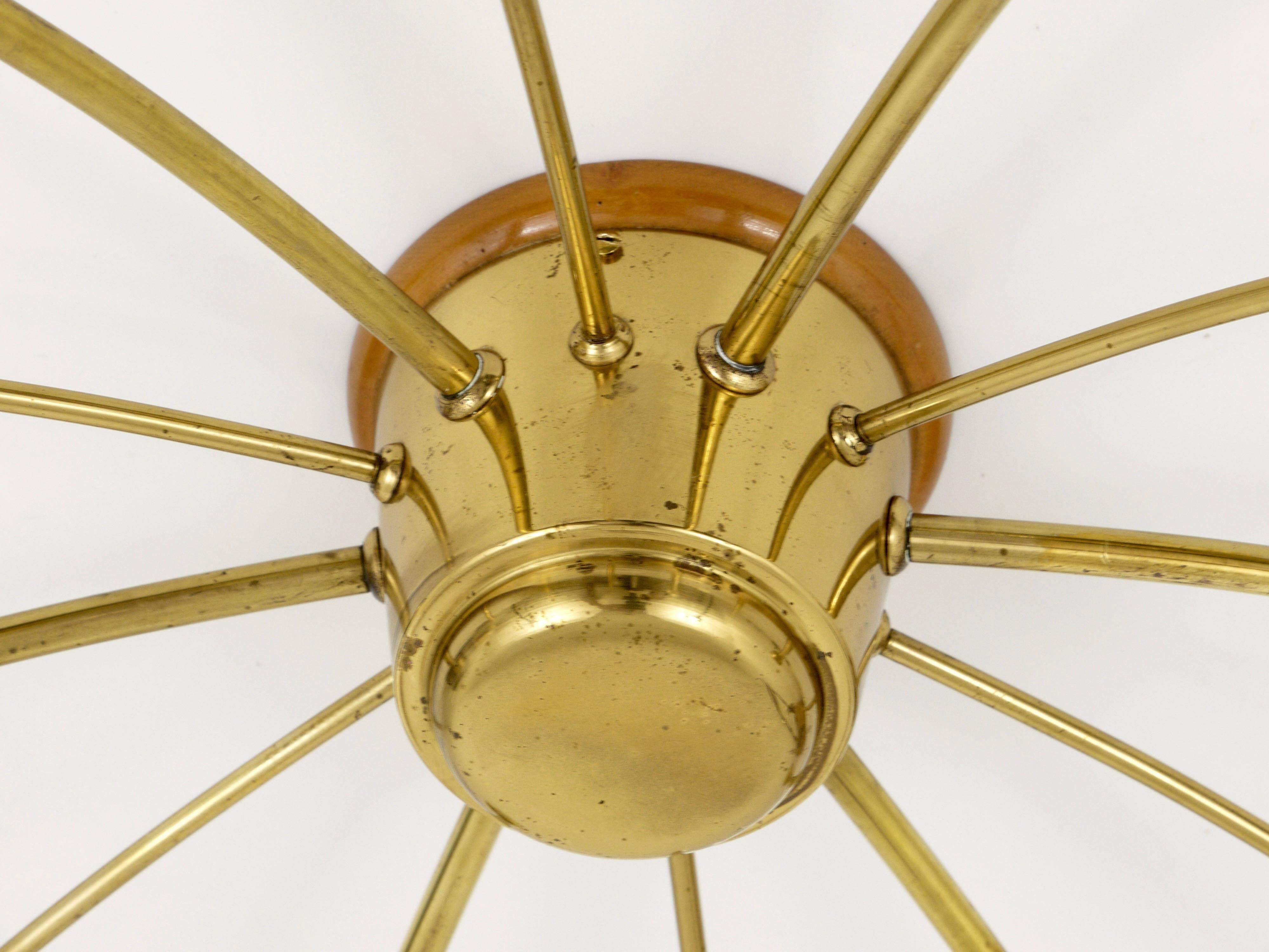 J.T. Kalmar Sun Lustre in Brass Mid-Century, Austria, 1950s