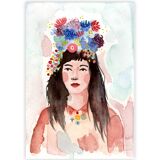 Painting on paper "Queen"