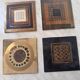 Set of 4 ceramic tiles by Georges Pelletier circa 1960