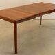 Vintage mid century modern KS Denmark rectangular teak extendable dining table 'Marbjerg'