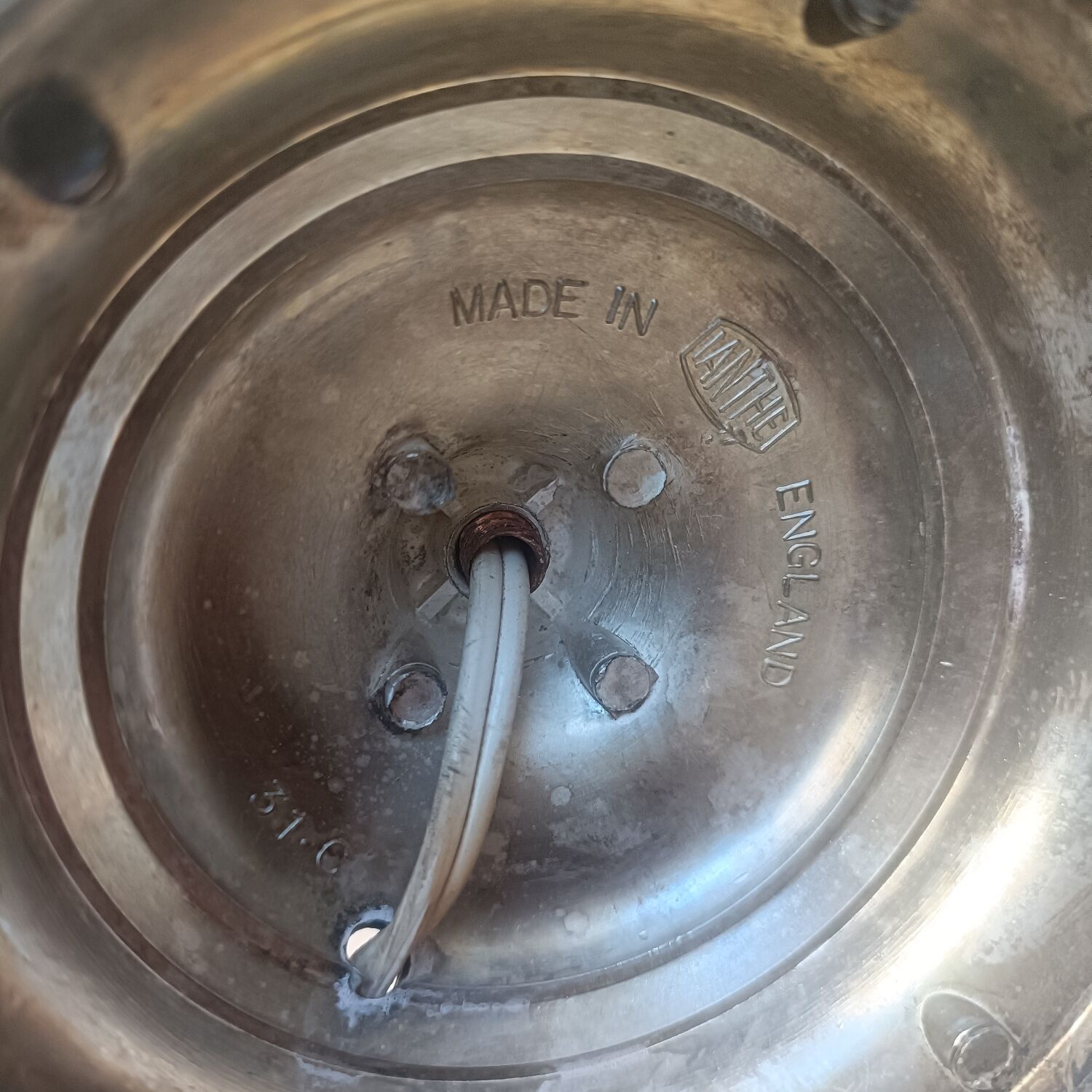 English lamp base, ostrich egg