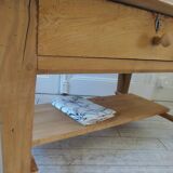 Coffee table made from a vintage solid oak table