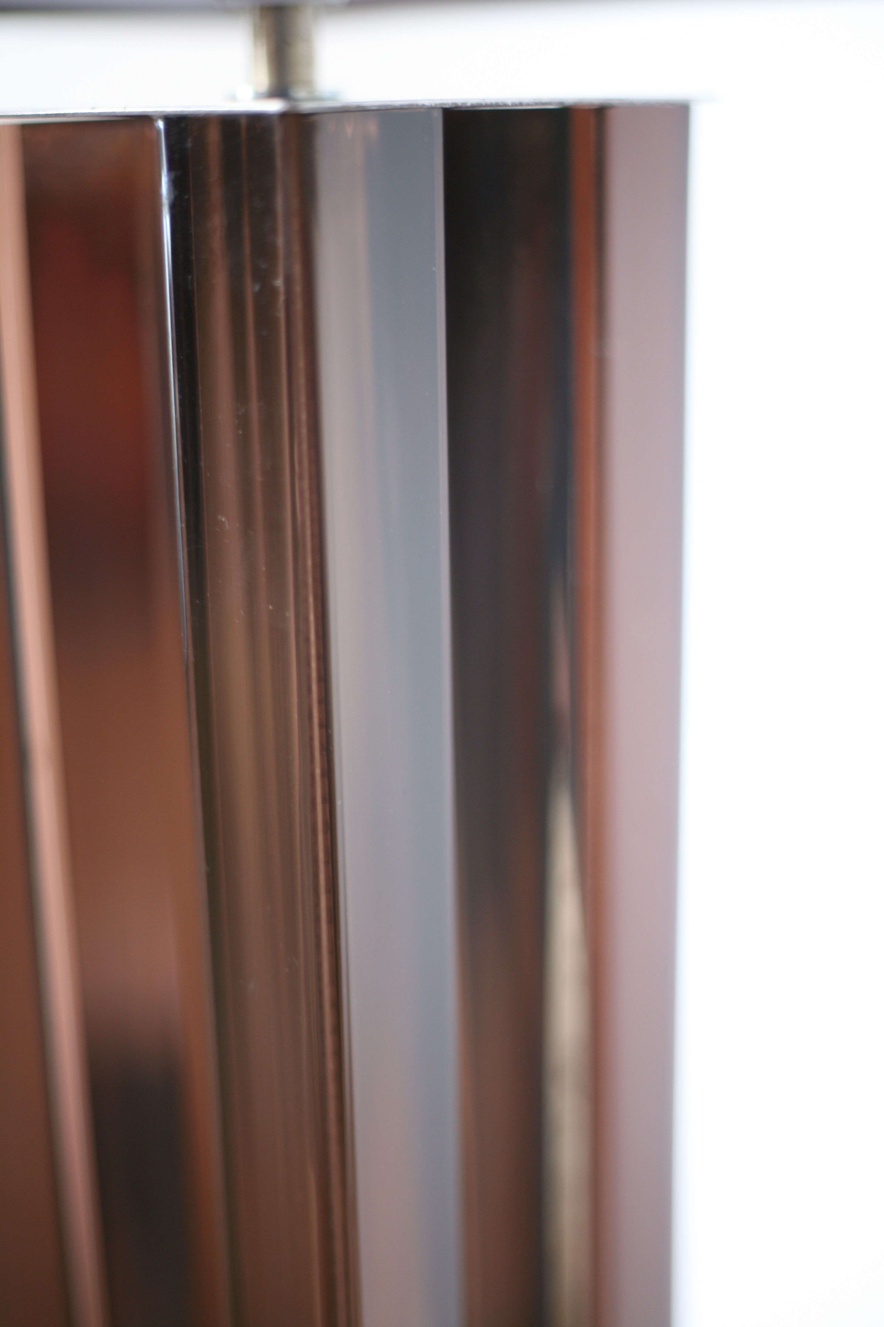 Kinetic lamp 70s, altuglas and chrome steel. France, circa 1970