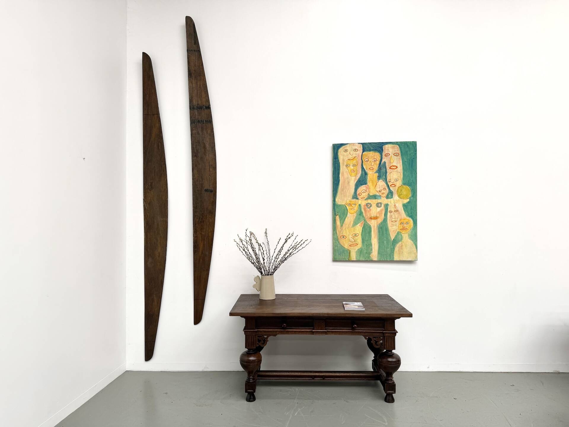 Neo-Renaissance desk in solid oak, circa 1900