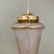 Vintage globe pendant light in white and gold frosted glass