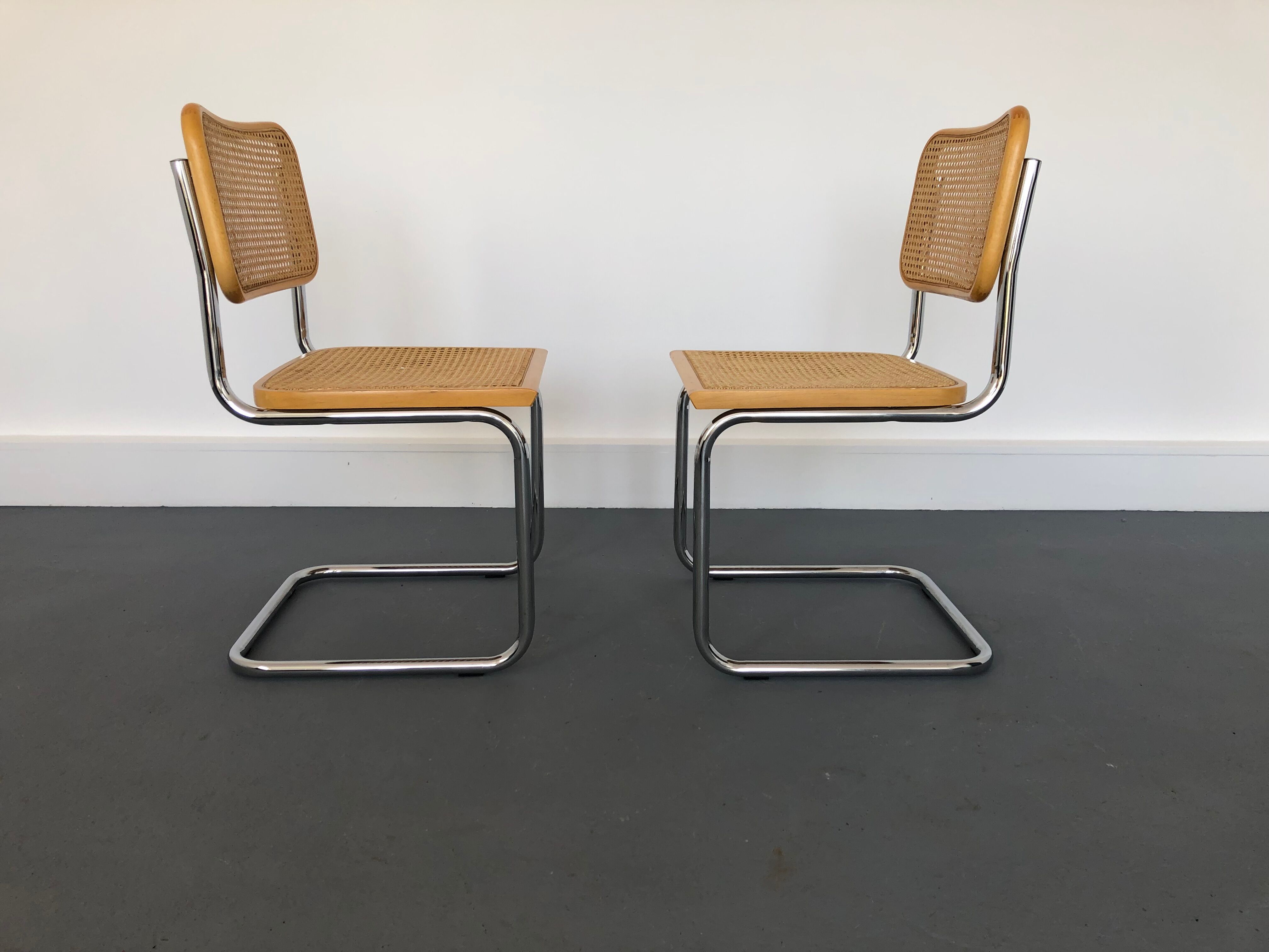 Pair chairs design Marcel Breuer, Italy, 1980