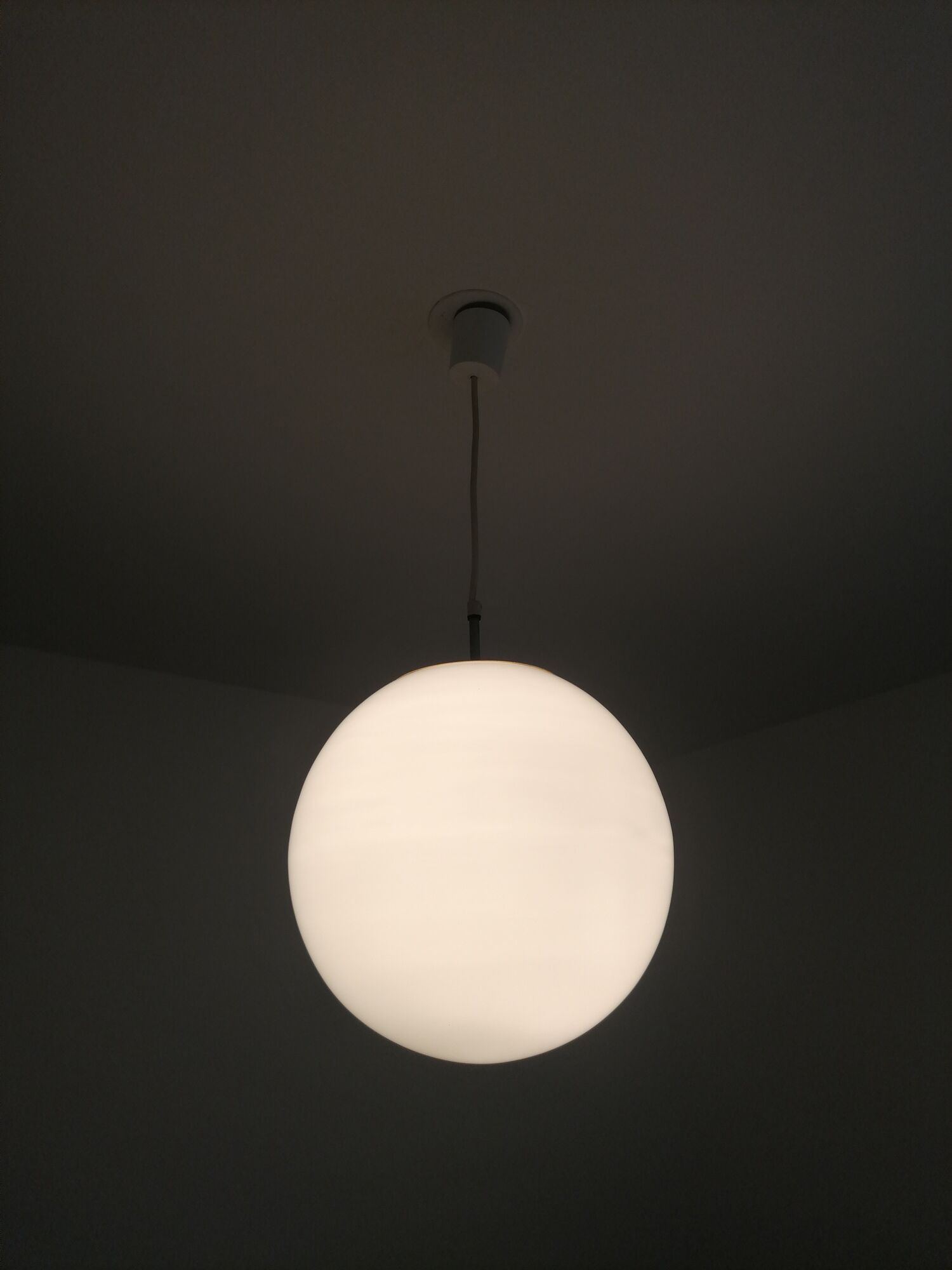 Parscot France hanging Opalin Glass Globe - 30 cm - 60-70 years