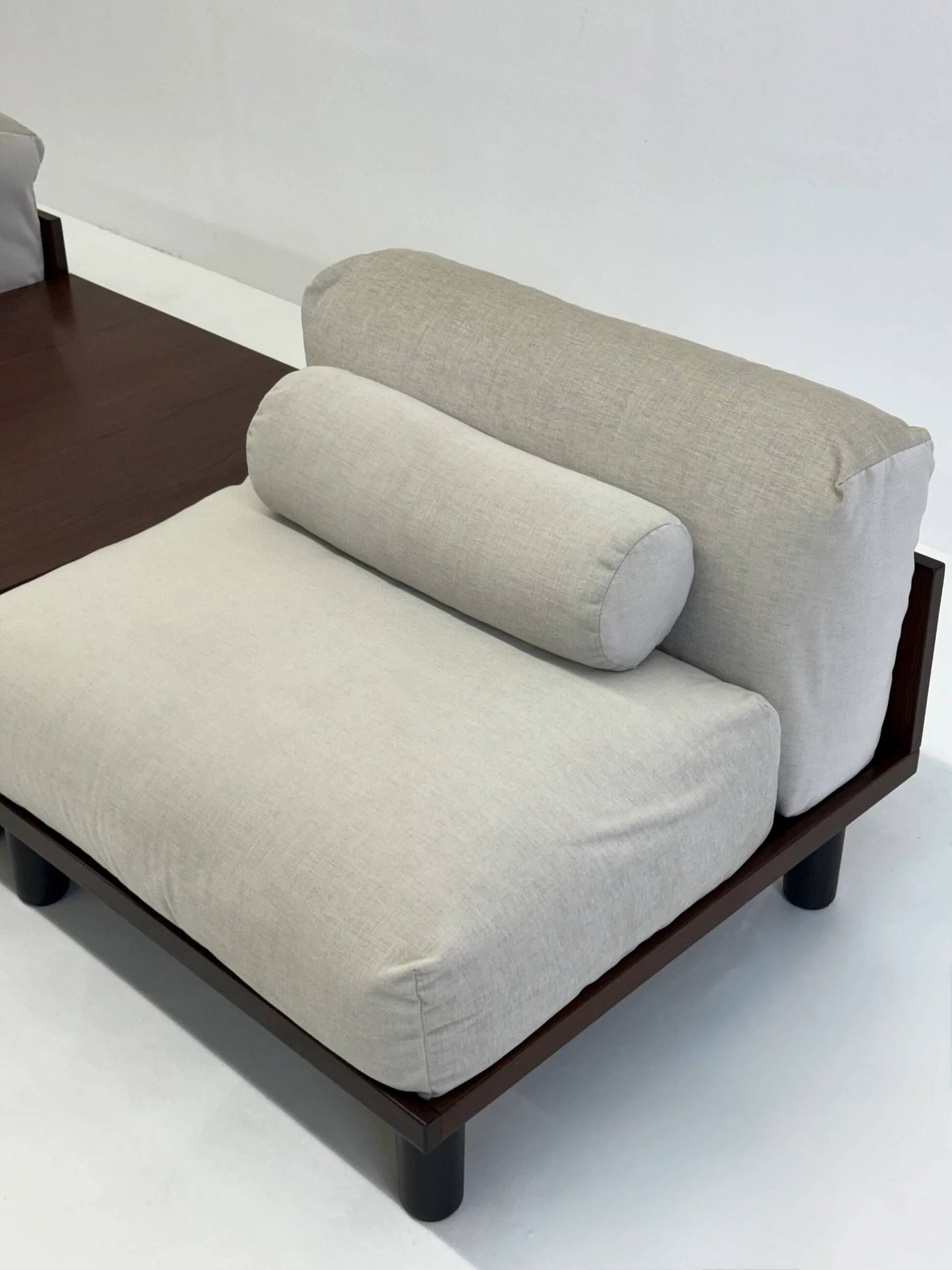 Italian modular sofa with coffee table set in Japandi style