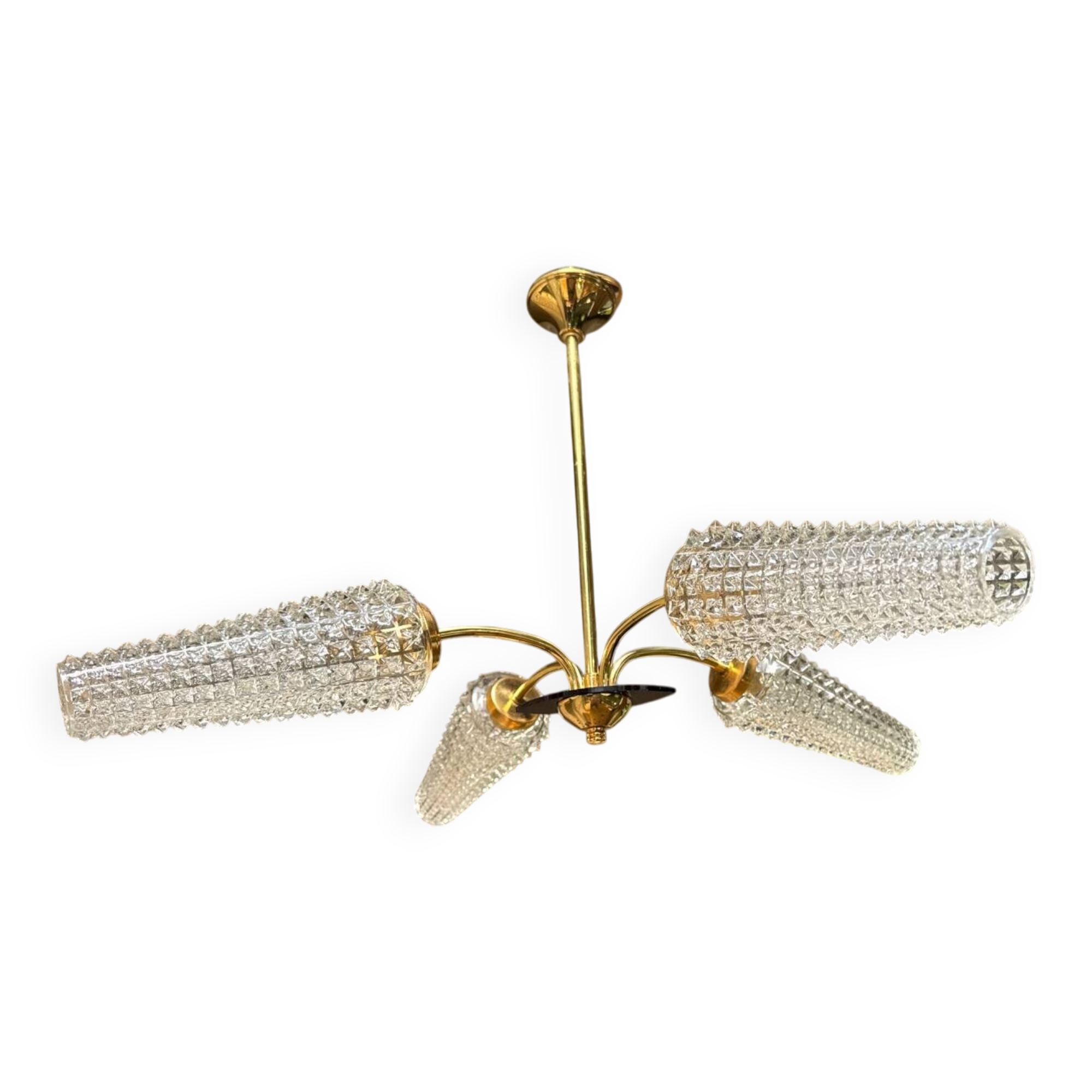 50' brass and glass chandelier