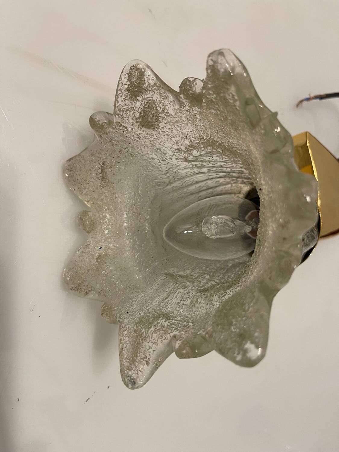 Murano Glass Brass Sconces Set of 2