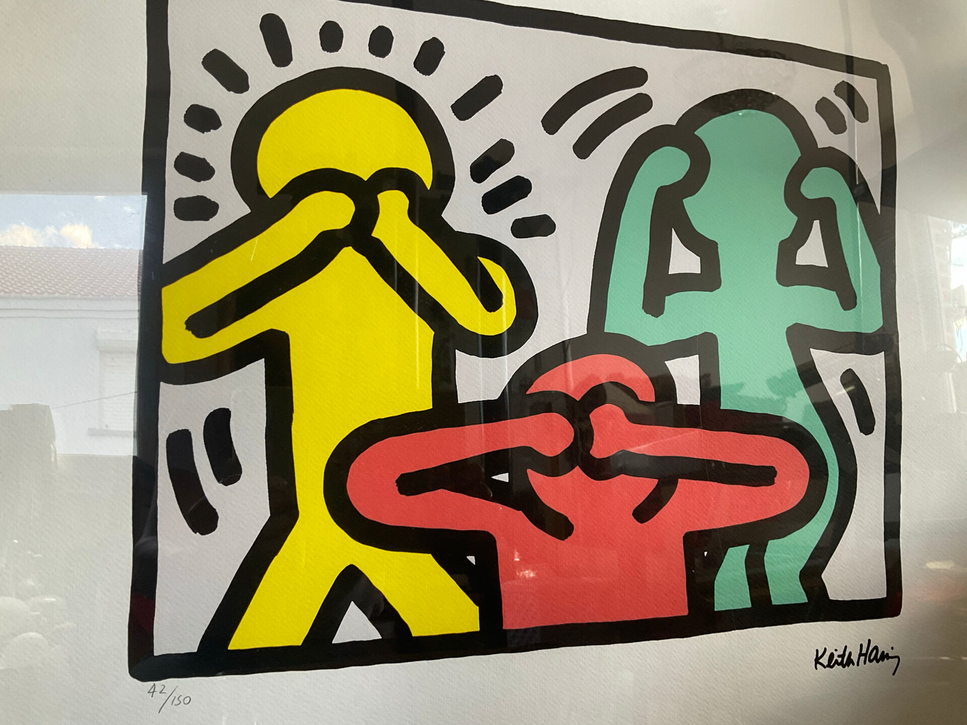 Numbered keith haring silkscreen with certificate.